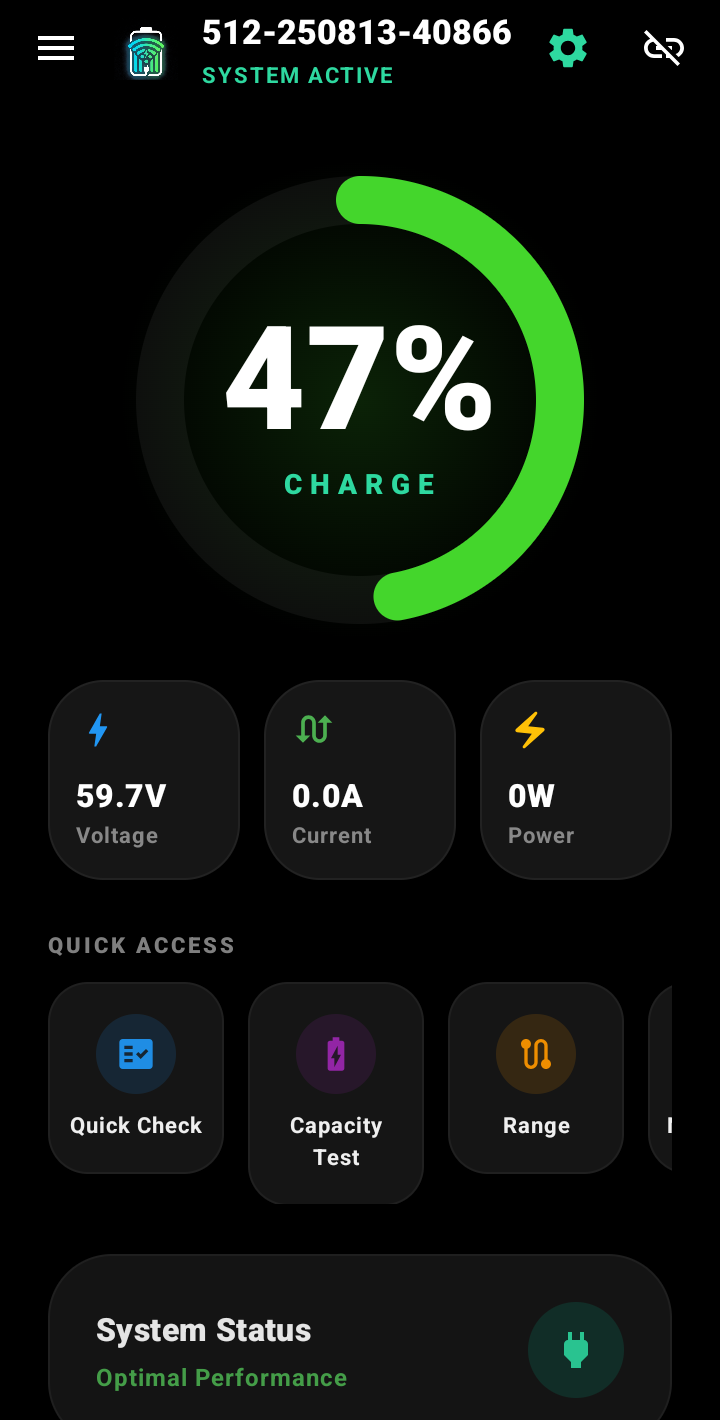 Live battery dashboard